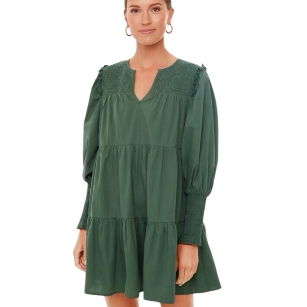 Pomander Place Ceci Long Sleeve Dress Jaguar Green XS